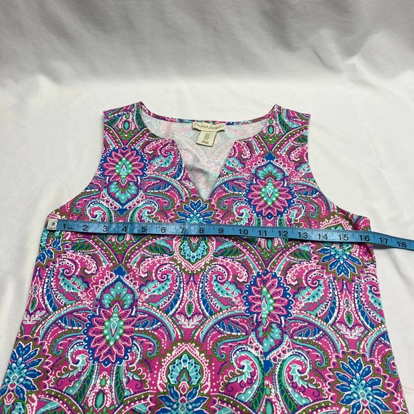 Cynthia Rowley Paisley Pineapple Sheath Dress V Neck Women's Size 4 - Picture 7 of 8